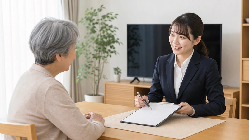 女性スタッフが丁寧に対応する様子